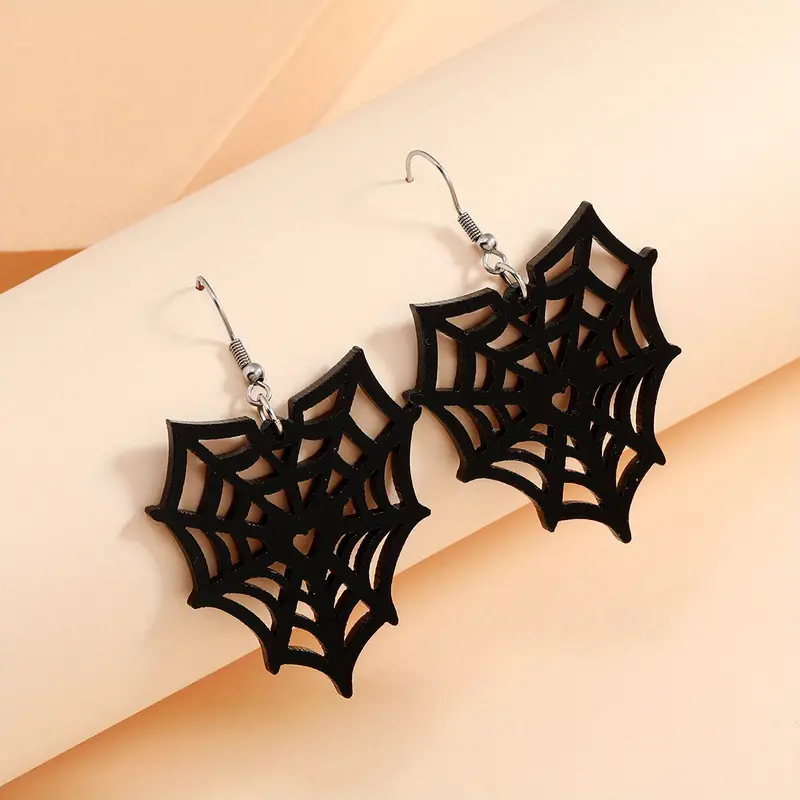 Halloween Dark Series Black Spider Web Design Dangle - Temu